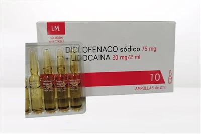 Instealladh Hidreaclóiríd Diclofenac Sóidiam agus Lidocaine